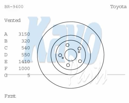 KAVO PARTS Тормозной диск BR-9400